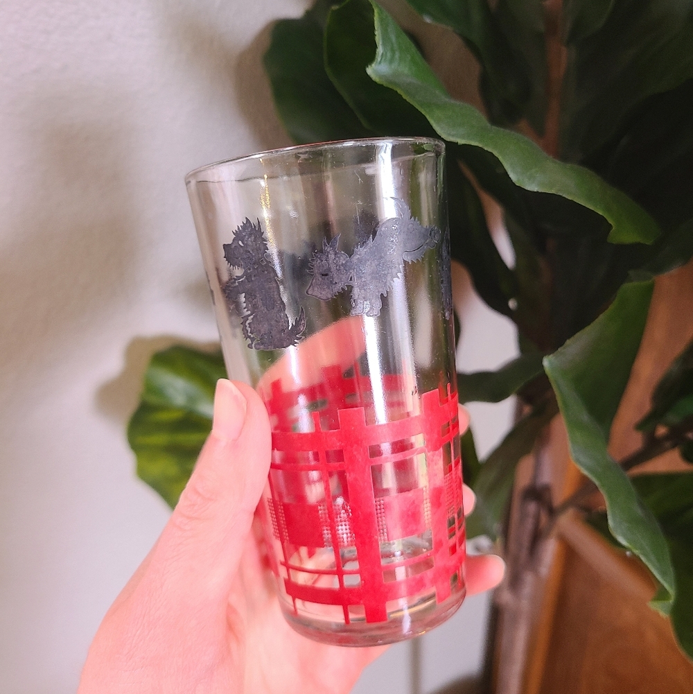 Vintage MCM Federal Glass Company Scottie Dog Red Juice Water Cup Replacement